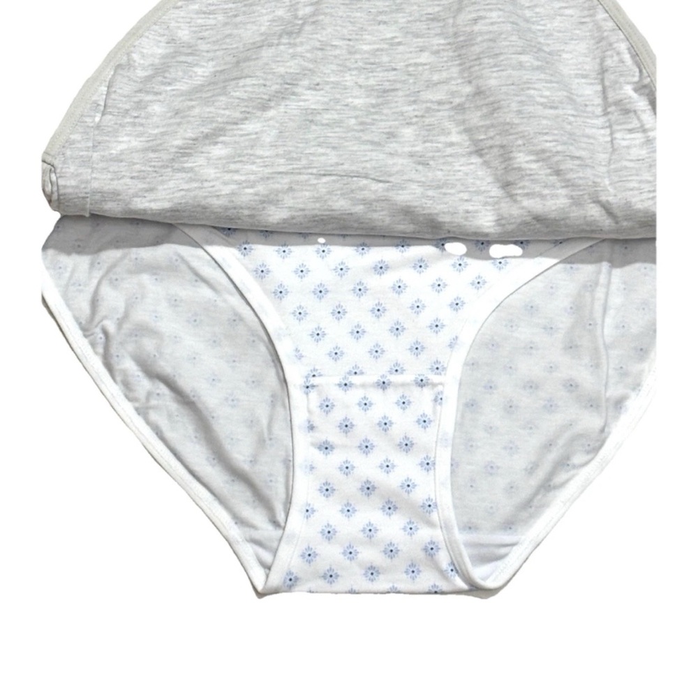 LAURA ASHLEY 5 PACK SOFT COTTON BRIEF PANTIES L ASSORTED FLORAL SOLIDS TAG FREE - Picture 3 of 8